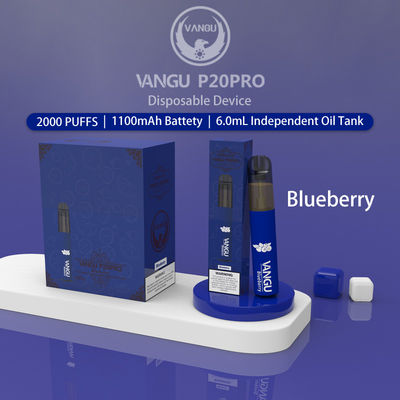 Mesh Coil Double Flavor Disposable Vape 2000 Puffs 1100mah Cocktail Blueberry Ice