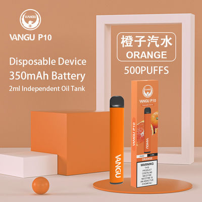 500 Puffs Disposable E Cigarette 15g 350mAh Orange Ice Pod System Kit