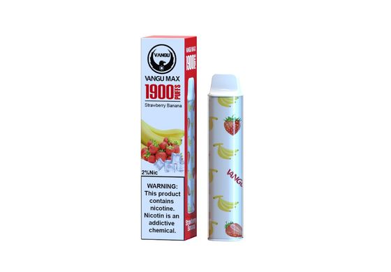 Unrechargeable 1900Puffs Disposable Vape Device Strawberry Banana Flavor