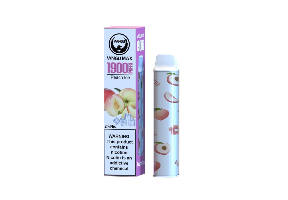 1900 Puffs Mesh Coil Smoking Vapor Cigarettes Peach Ice Pod System Starter Kit 6.0ml