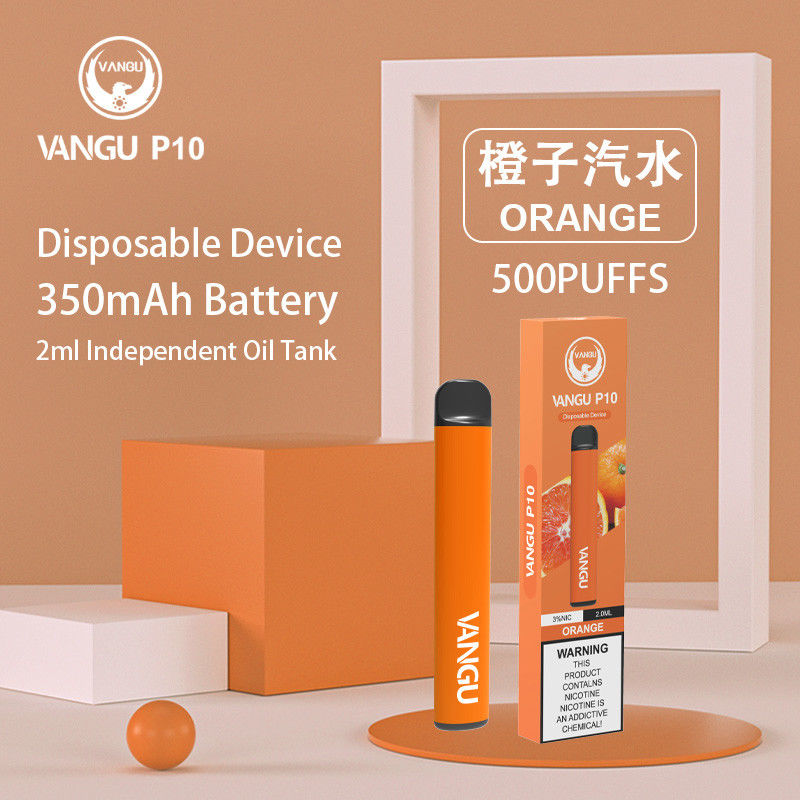 500 Puffs Disposable E Cigarette 15g 350mAh Orange Ice Pod System Kit