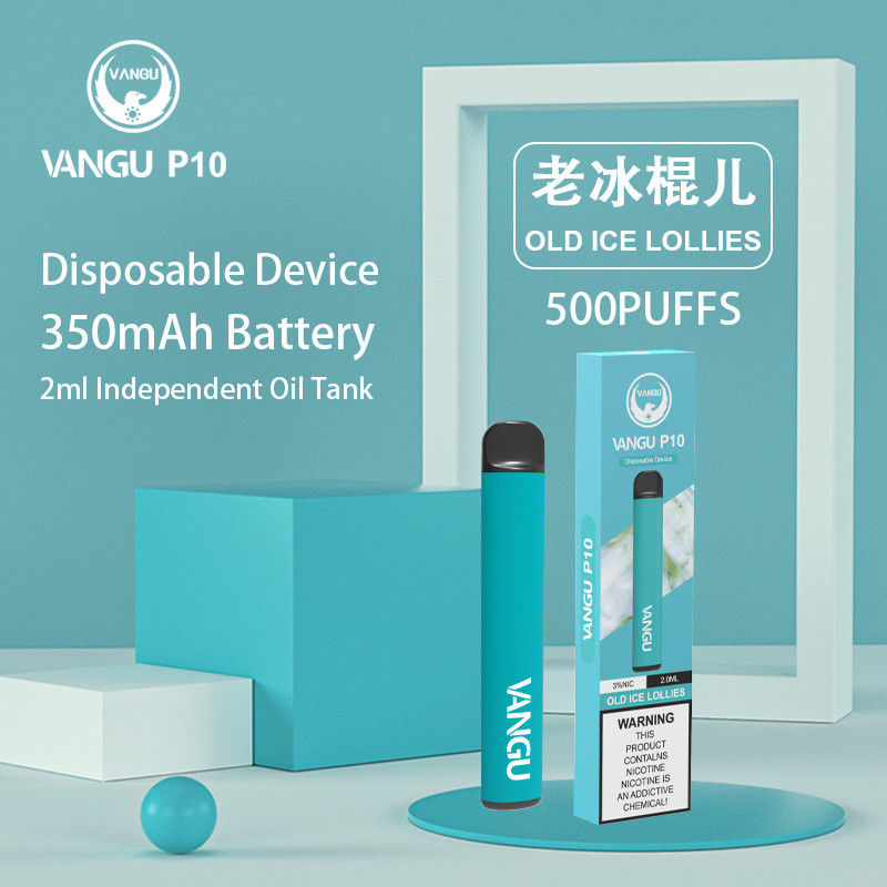 500 Puffs 2ml Vaporizer Pen Kit 5% Nic 350mah Mini Electronic Cigarette