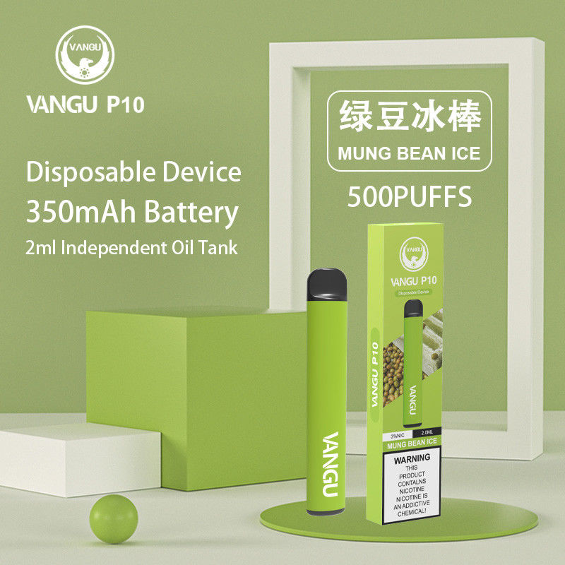 500 Puffs Green Bean Disposable Pod Devices 2ml 5% Nicotine OEM